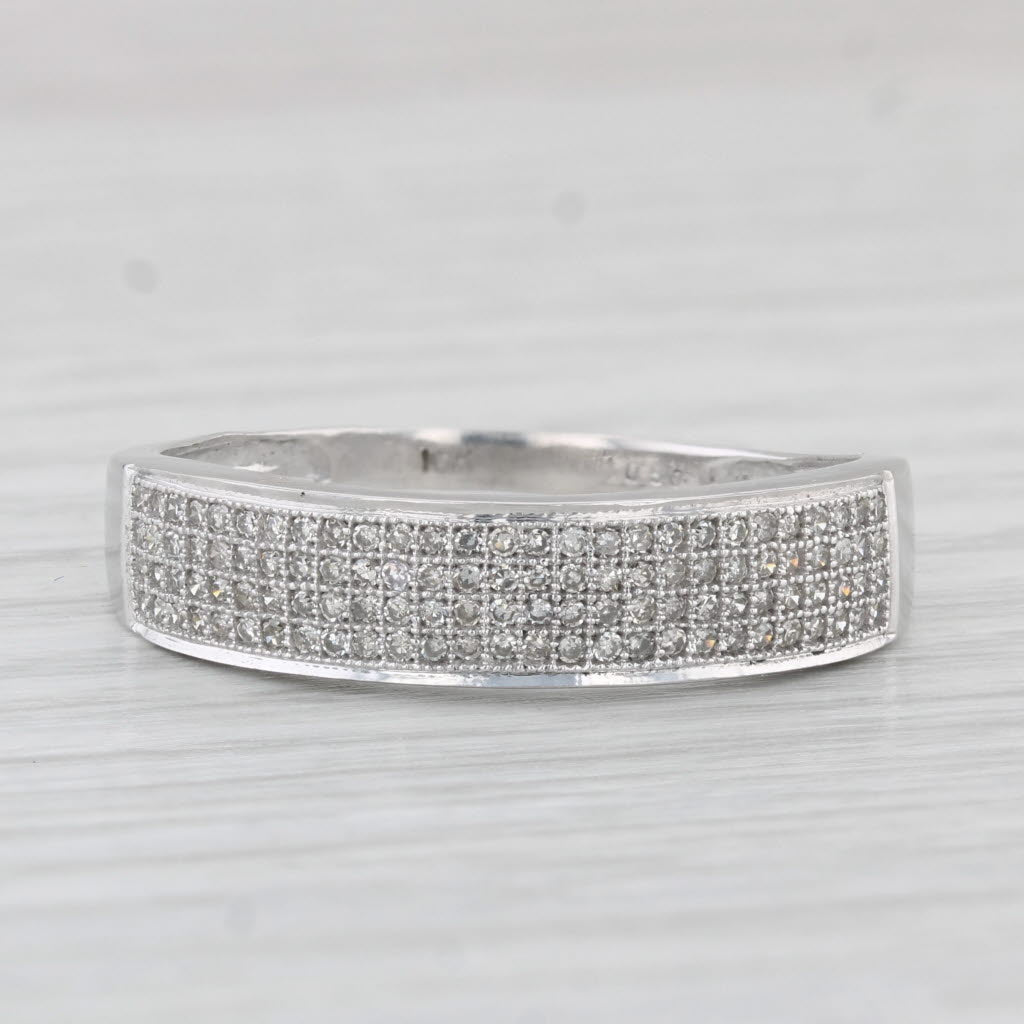 Light Gray 0.25ctw Diamond Men's Ring 10k White Gold Wedding Band Size 12.5