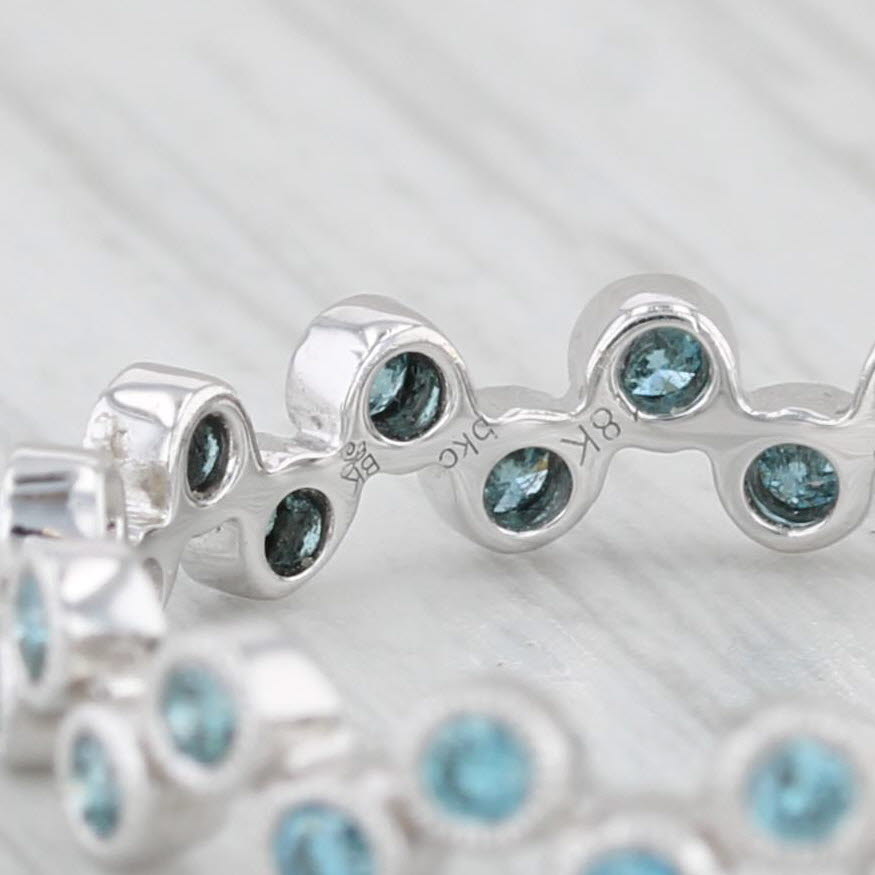Light Gray New Beverley K 0.50ctw Blue Diamond Bubbles Ring 18k White Gold Sz 6.5 Stackable