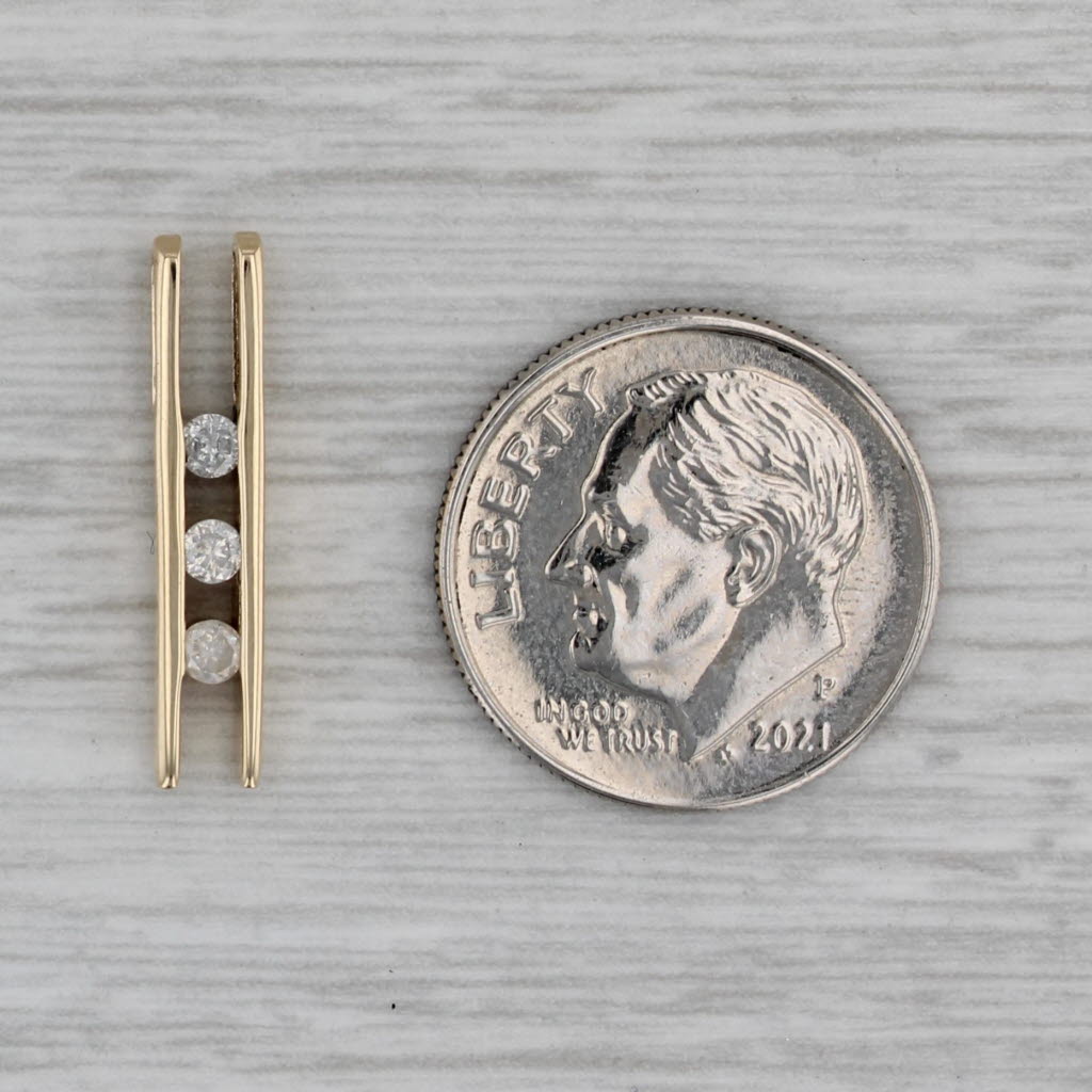 Gray 0.12ctw 3-stone Diamond Pendant 10k Yellow Gold