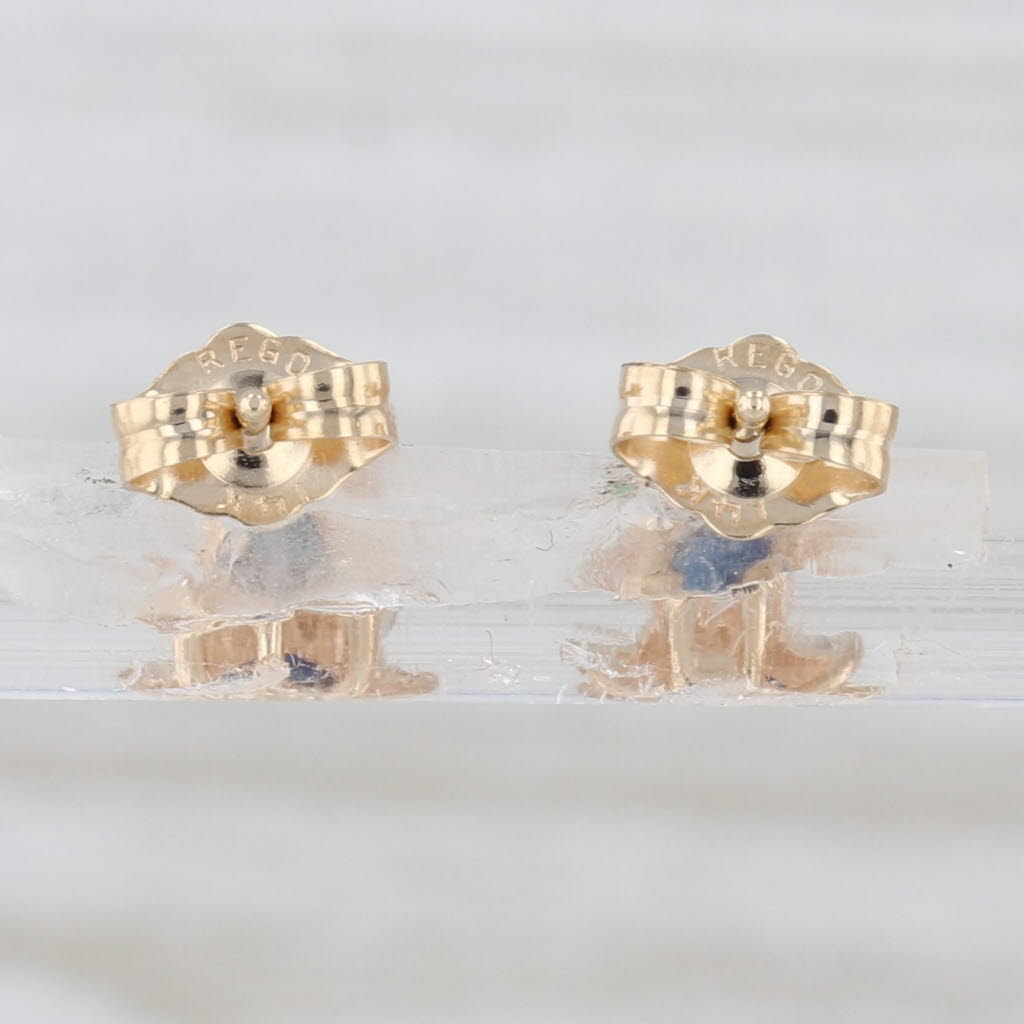 0.65ctw Blue Sapphire Diamond Halo Flower Stud Earrings 14k Gold Small Studs