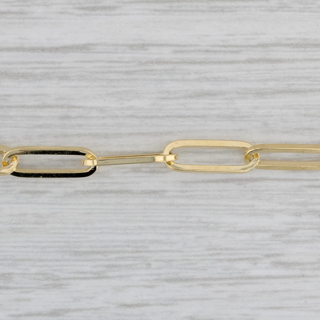 Gray New Paperclip Chain Necklace 14k Yellow Gold 20" 4.1mm