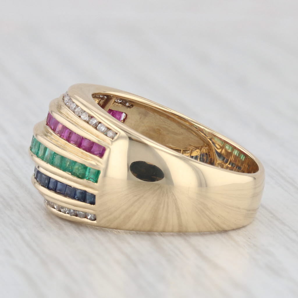 Light Gray Le Vian 0.88ctw Gemstone Ring 18k Gold Size 6.75 Ruby Emerald Sapphire Diamond