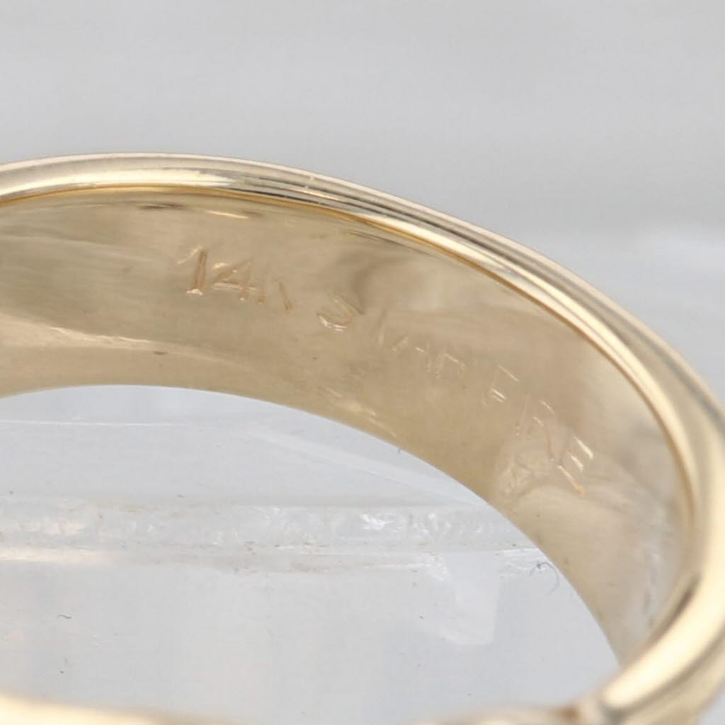 Light Gray Starfire Textured Diamond Bypass Ring 14k Yellow Gold Size 6.5