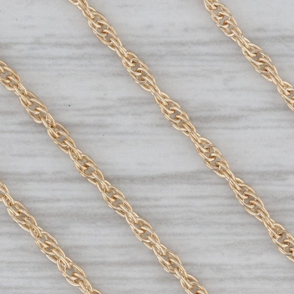 22.5" 1.3mm Rope Chain Necklace 14k Yellow Gold