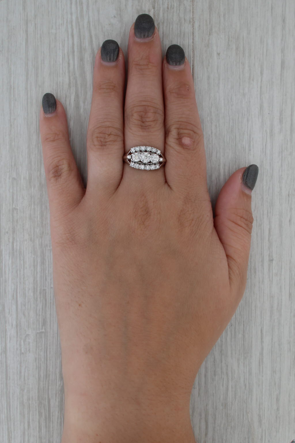 Vintage 0.43ctw Diamond Ring 14k White Gold Size 8.5 Bridal