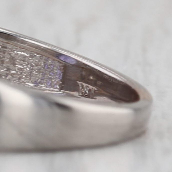 2.02ctw Oval Tanzanite Diamond Ring 18k White Gold Size 7.75