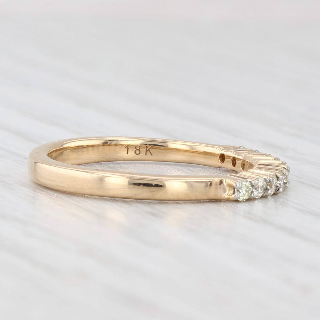 Light Gray 0.25ctw Diamond Wedding Band 18k Yellow Gold Size 7 Ring Stackable COA