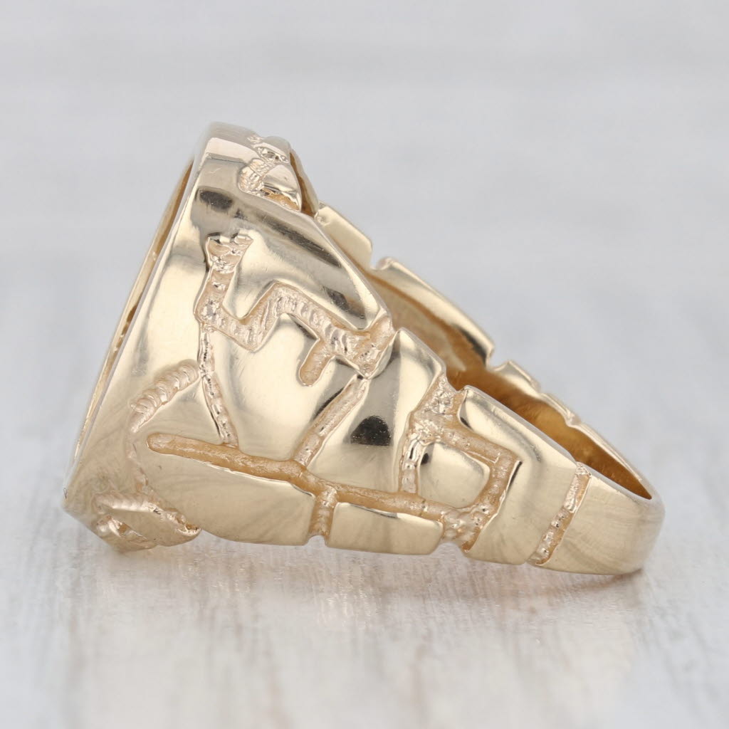 Gray 1998 1/10oz Gold American Eagle Coin Ring 14k 22k Yellow Gold Size 10.75