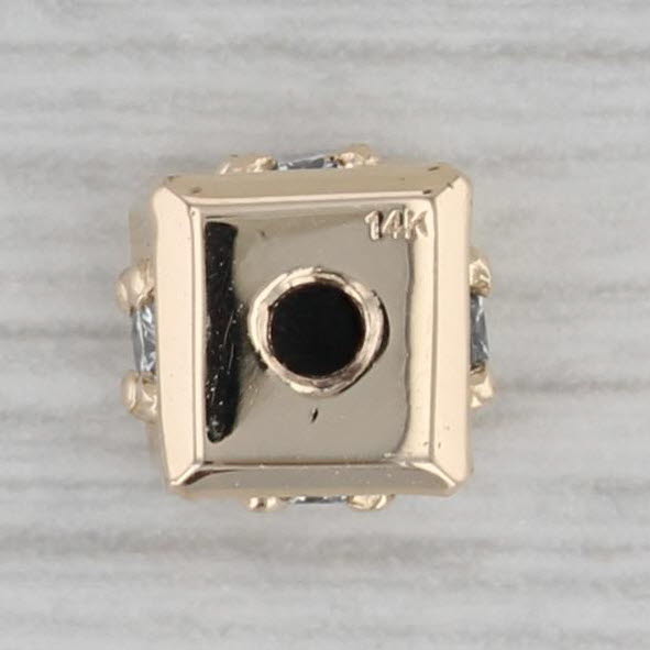 Gray 0.16ctw Diamond Cube Black Charm 14k Yellow Gold Pendant