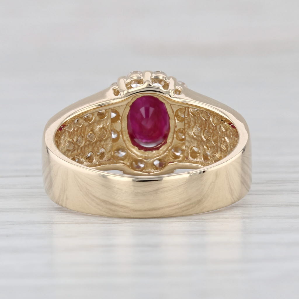 1.77ctw Ruby Diamond Halo Ring 14k Yellow Gold Size 7.25