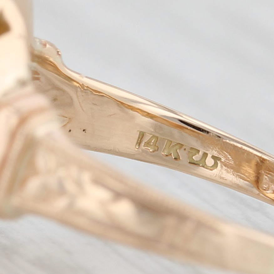 Light Gray Antique 0.35ctw Old European Cut Diamond Ring 14k Yellow Gold Engagement