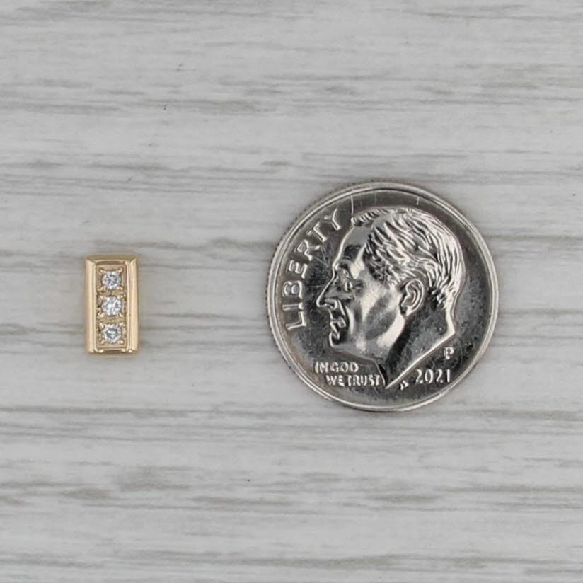 Small Diamond Spacer Slide Bracelet Charm 14k Yellow Gold Vintage Joshua