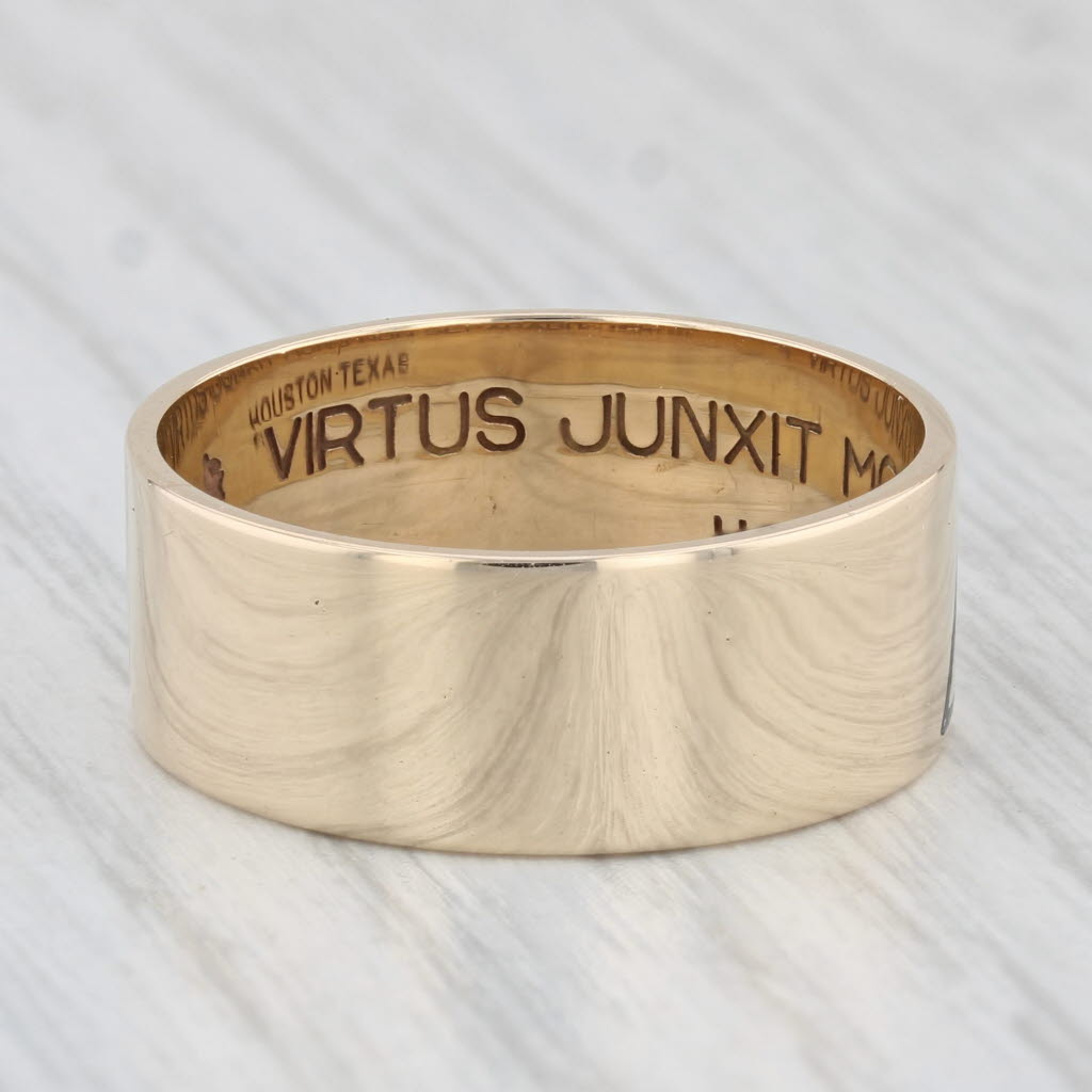 Light Gray 14th Degree Scottish Rite Yod Ring 10k Yellow Gold Size 9.5 Masonic Men's Band