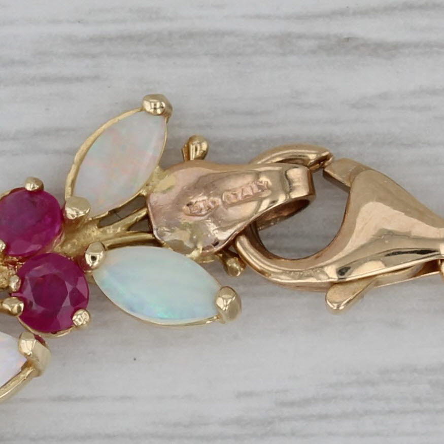 Opal Ruby Butterfly Bracelet 14k Yellow Gold 6.75" 10.1mm Milor Italy