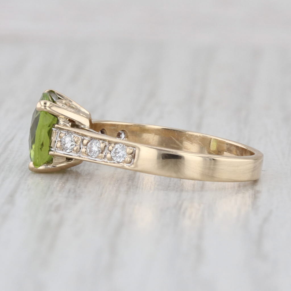 2.57ctw Peridot Diamond Ring 14k Yellow Gold Size 7.25