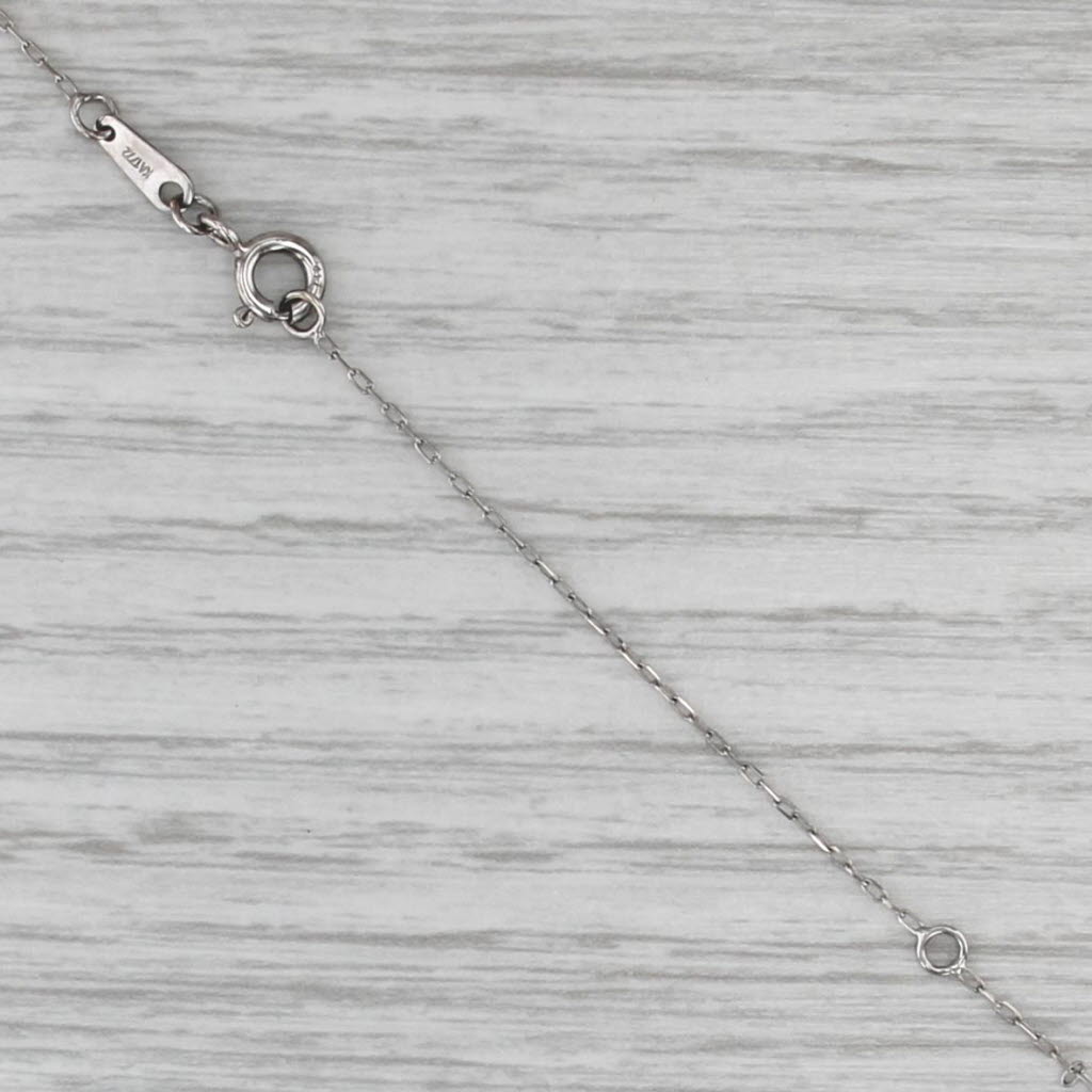 0.38ctw Diamond Cross Pendant 10k White Gold 16.5-18.75" Cable Chain