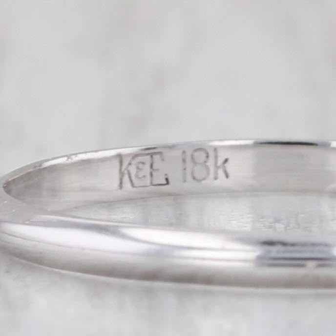 18k White Gold Wedding Band Size 7 Ring Stackable