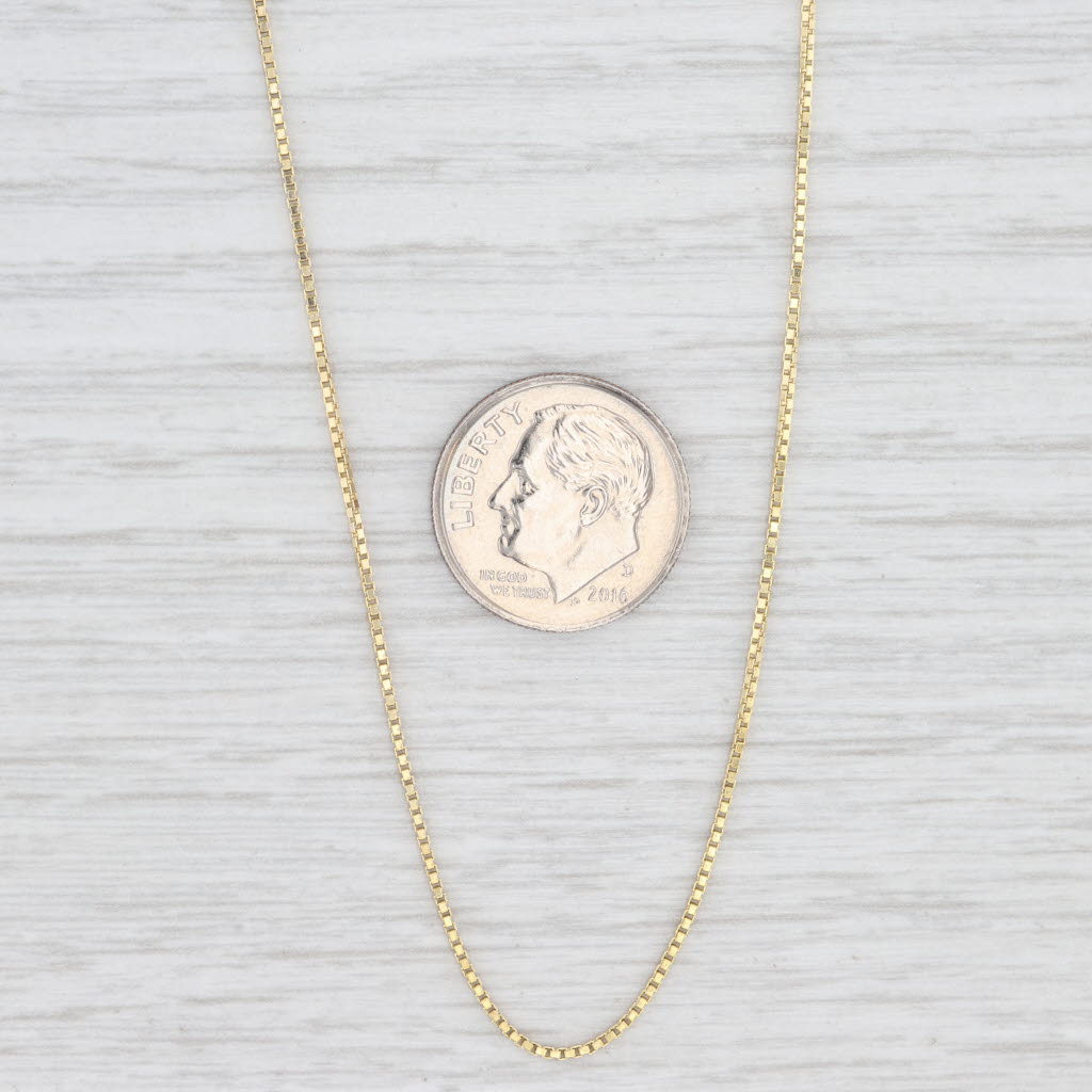 Light Gray 18" 0.8mm Box Chain Necklace 14k Yellow Gold