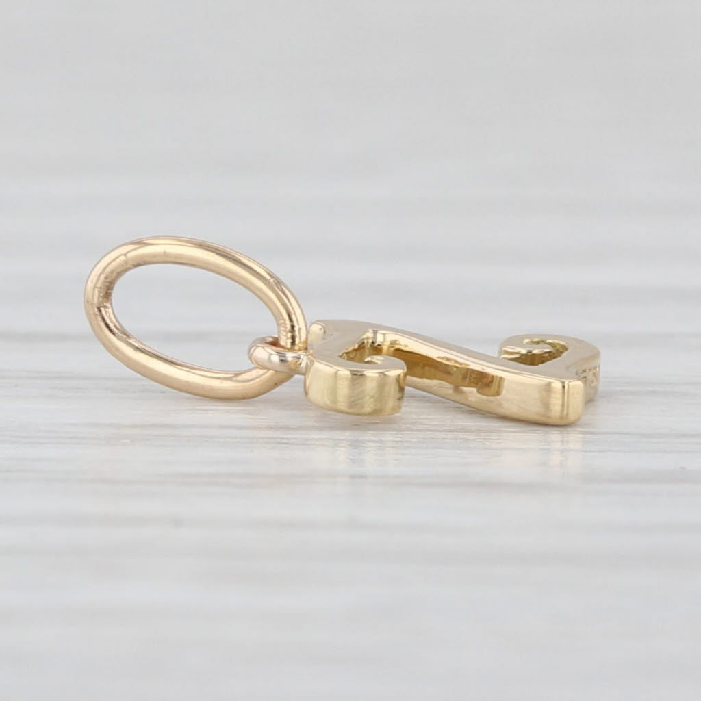 Letter Initial "Z" Charm 18k Yellow Gold Letter Pendant