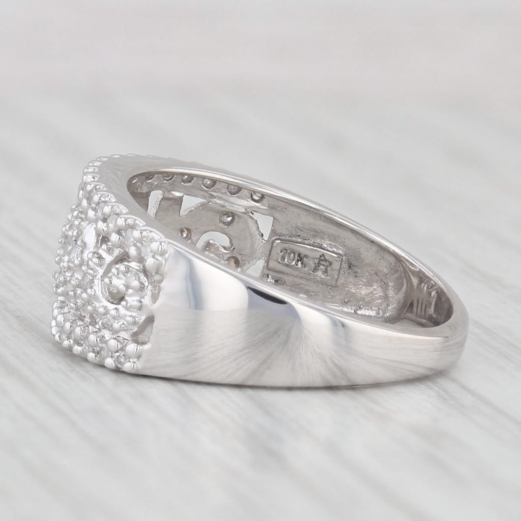 Light Gray 0.14ctw Diamond Openwork Ring 10k White Gold Size 7