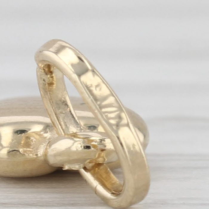 Small Puffy Heart Charm 14k Yellow Gold Pendant