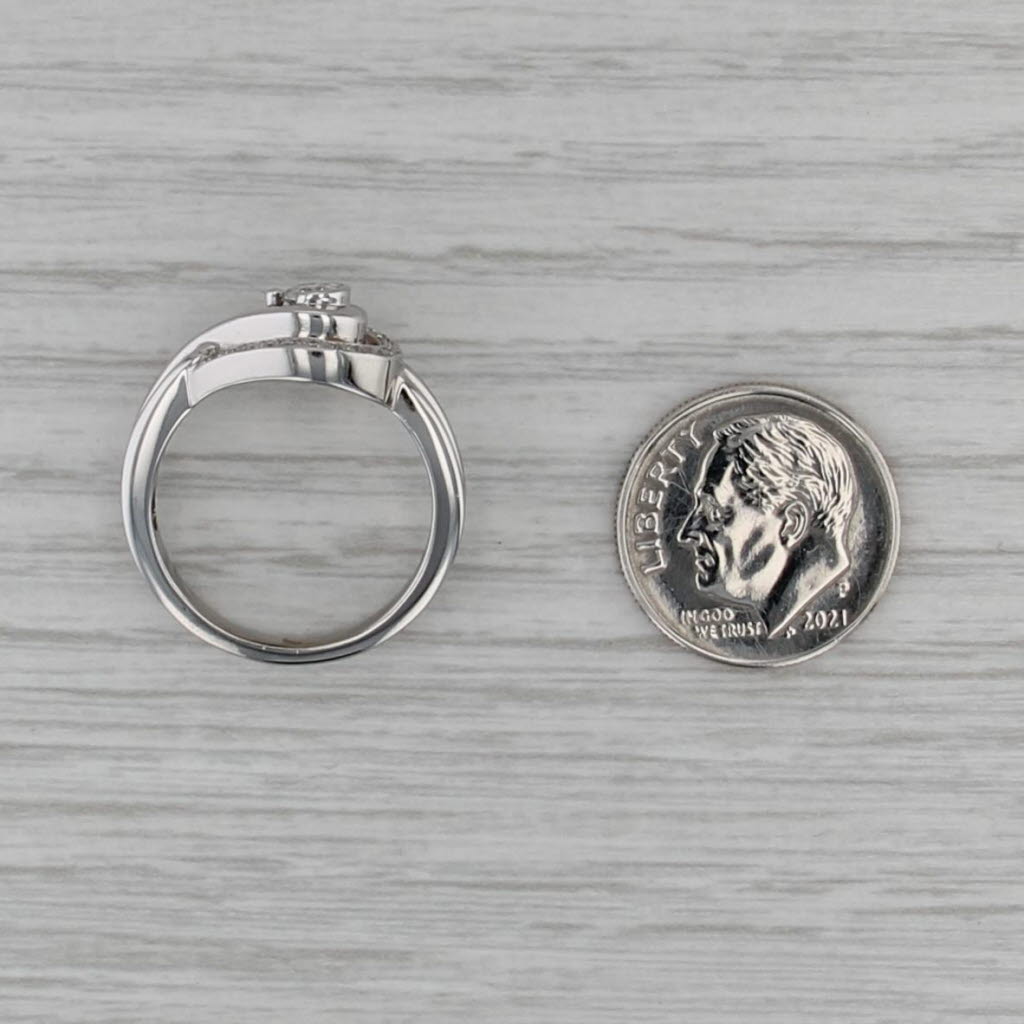 0.36ctw Diamond Teardrop Halo Ring 10k White Gold Size 6.75 Engagement