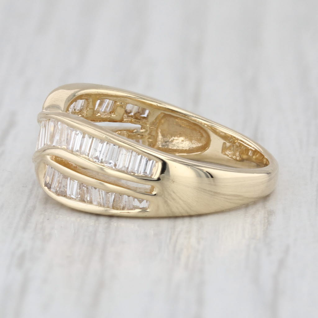 0.80ctw Diamond X Crossover Ring 14k Yellow Gold Size 7 Wedding Anniversary