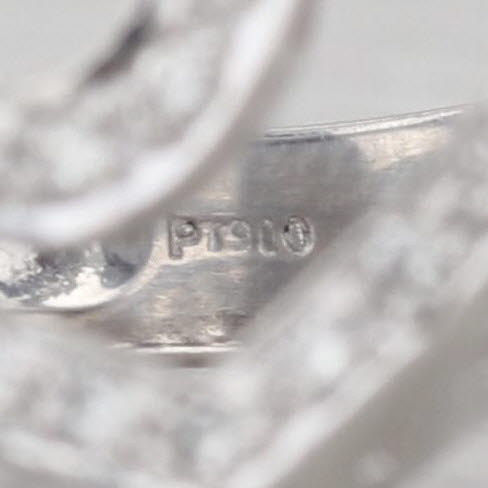 0.33ctw Diamond Interlocking Open Hearts Ring 900 Platinum Size 6.75 Cocktail