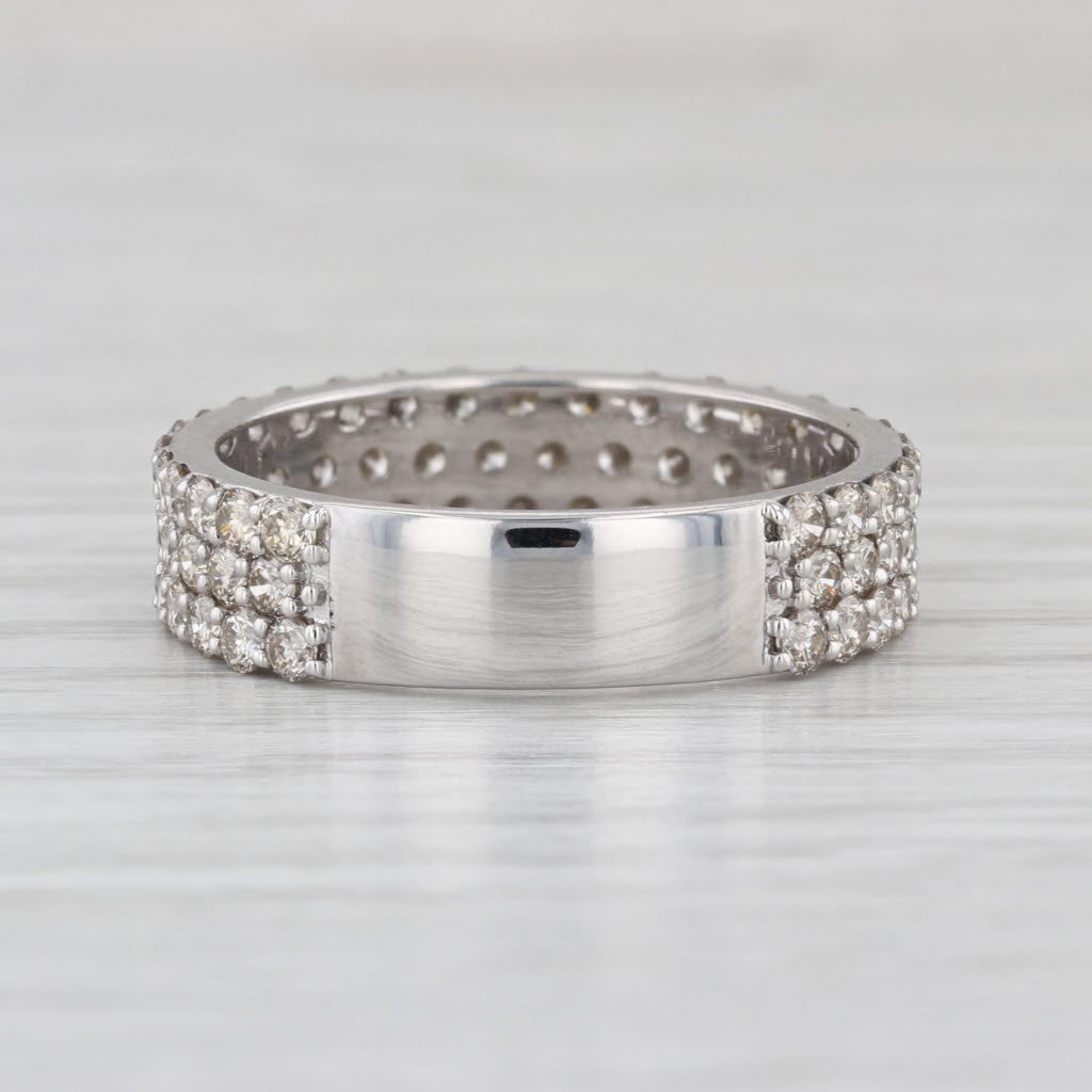 2.40ctw Pave Diamond Ring 10k White Gold Size 10 Band Anniversary Stackable