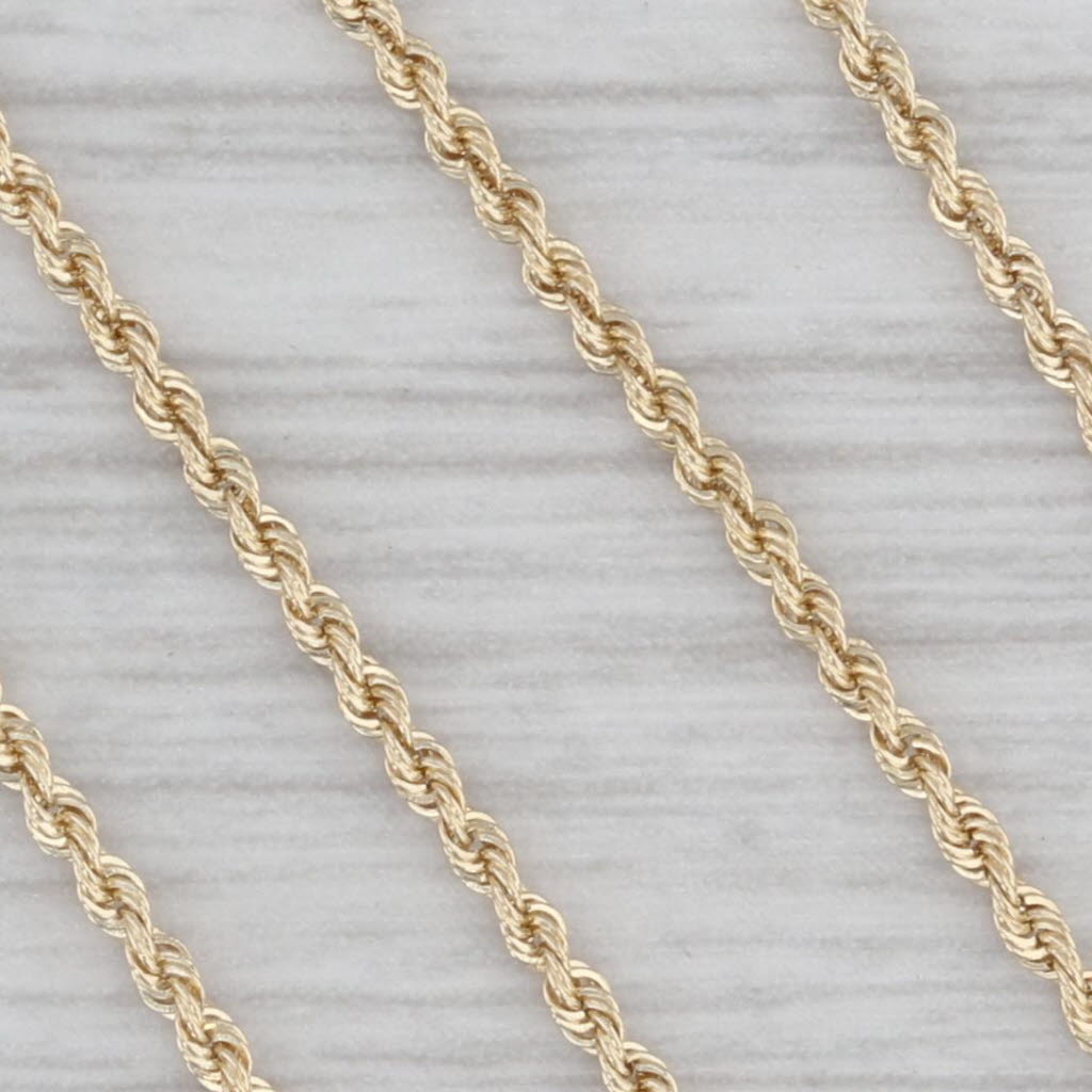 Gray 18" 1.3mm Rope Chain Necklace 14k Yellow Gold