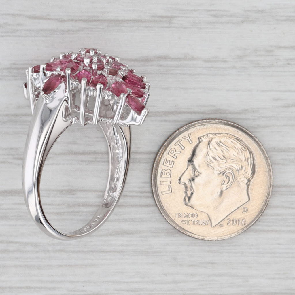 2ctw Pink Tourmaline Cluster Cocktail Ring 14k Yellow Gold Size 7