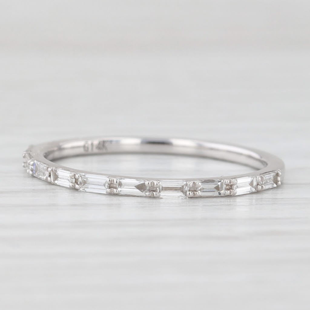 Light Gray New 0.25ctw Diamond Wedding Band 14k White Gold Stackable Anniversary Ring 6.25