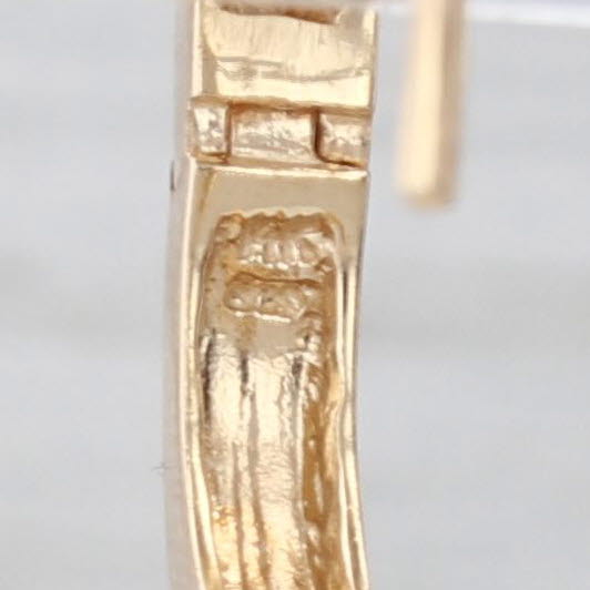 0.58ctw Diamond Oval Hoop Earrings 14k Yellow Gold Hinged Snap Top Hoops