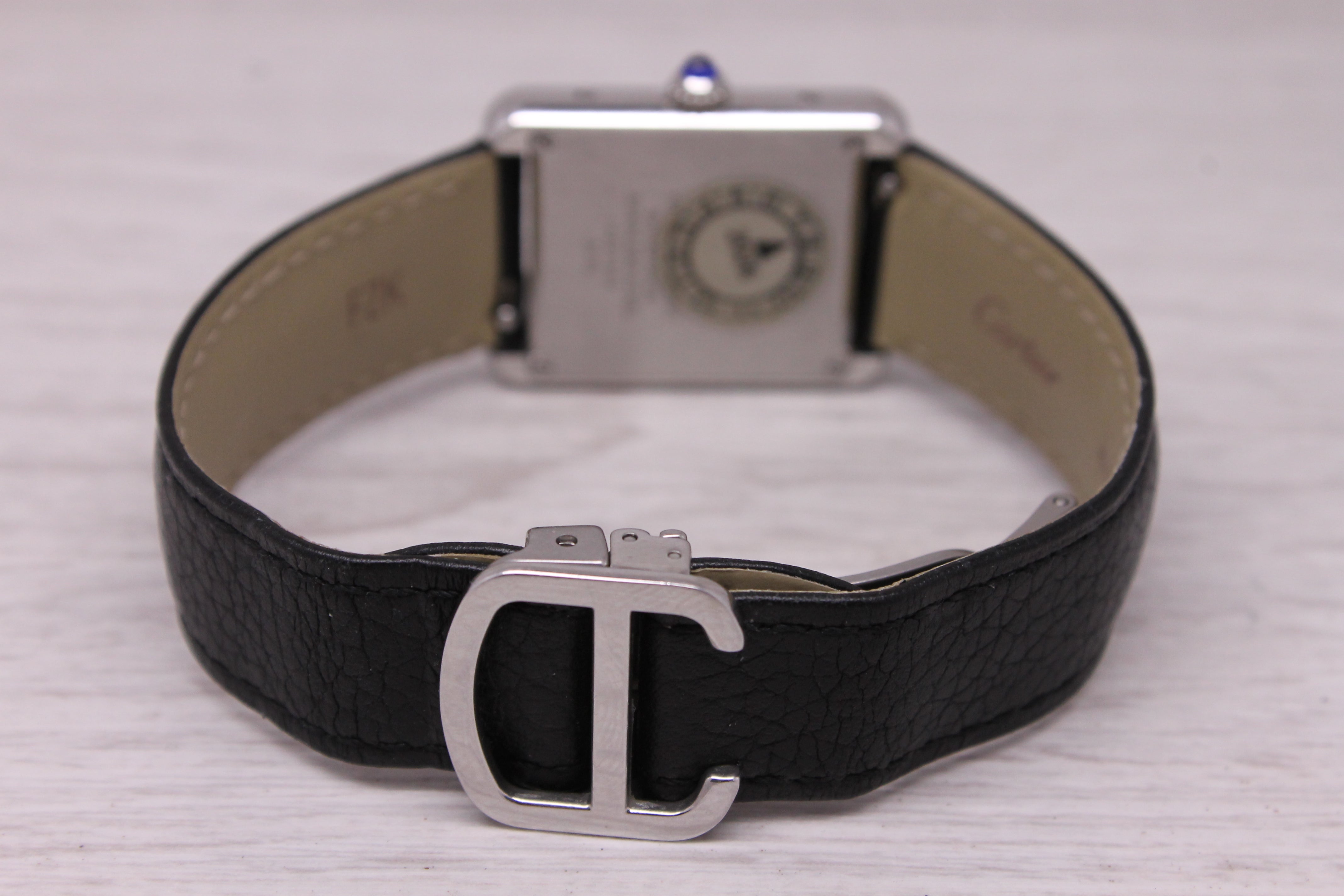 Cartier Solo Tank ref.3170 Stainless Steel 24mm Quartz Watch Strap Daployant Box