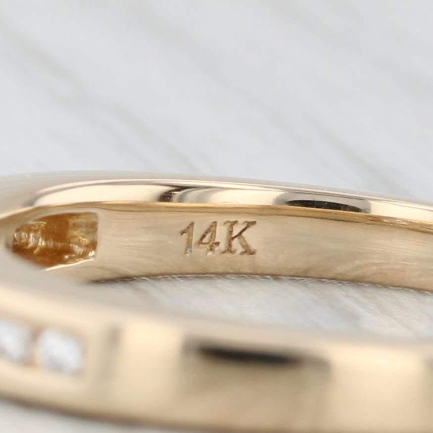 Light Gray 0.23ctw Diamond Wedding Band 14k Yellow Gold Size 7 Stackable Anniversary Ring