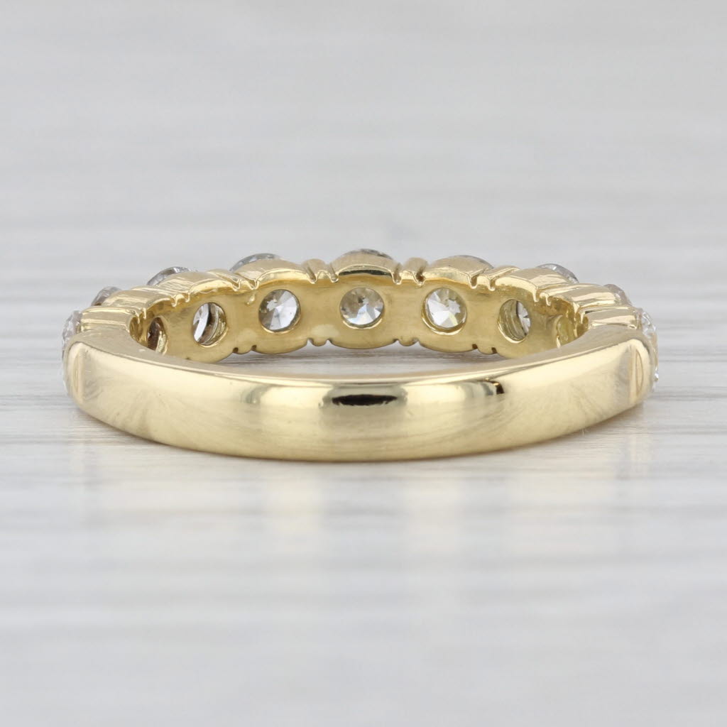 1.26ctw Diamond Wedding Anniversary Band 18k Yellow Gold Sz 5.25 Stackable Ring