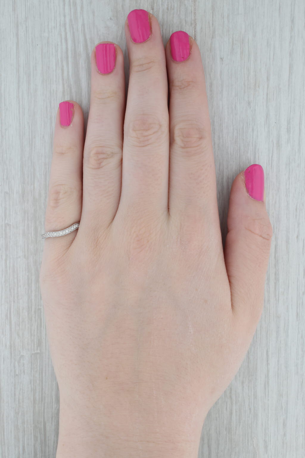 Gray 0.25ctw Contoured Diamond Wedding Band Stackable Anniversary Size 7 Ring