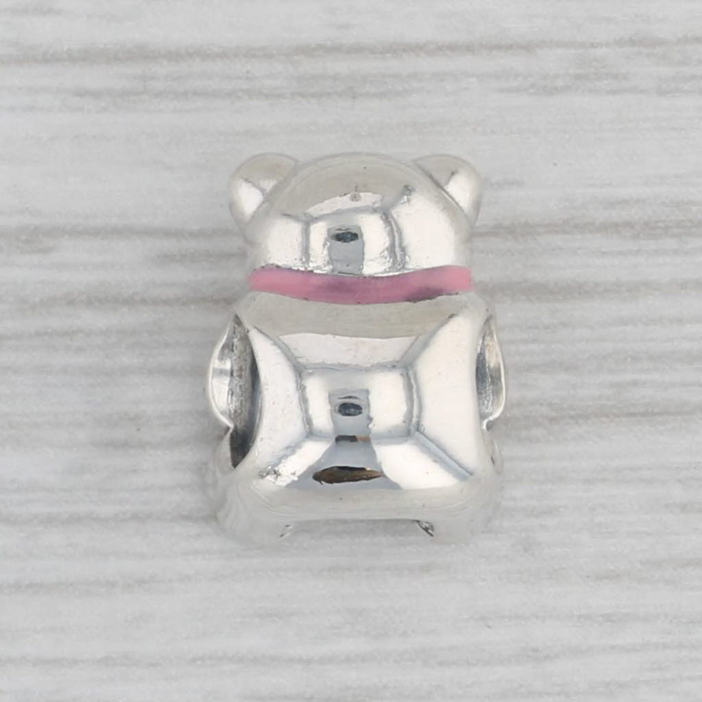 Gray Authentic Pandora Baby Girl Teddy Bear Charm 791124EN24 Pink Enamel Silver