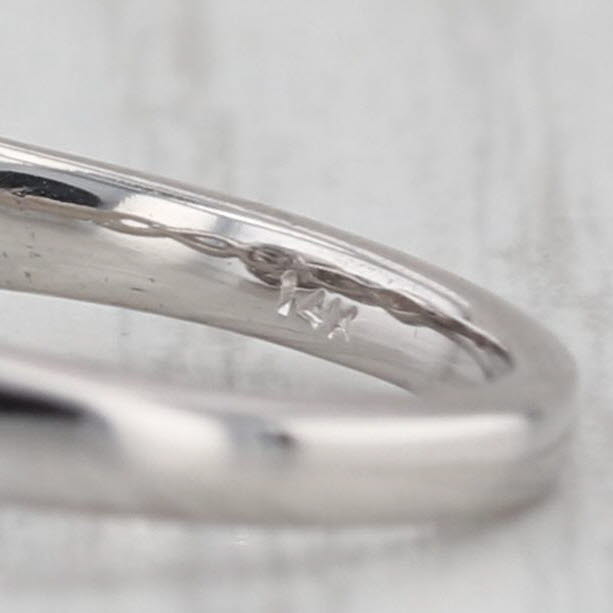 0.87ctw Princess Diamond Halo Engagement Ring 14k White Gold Size 4.25