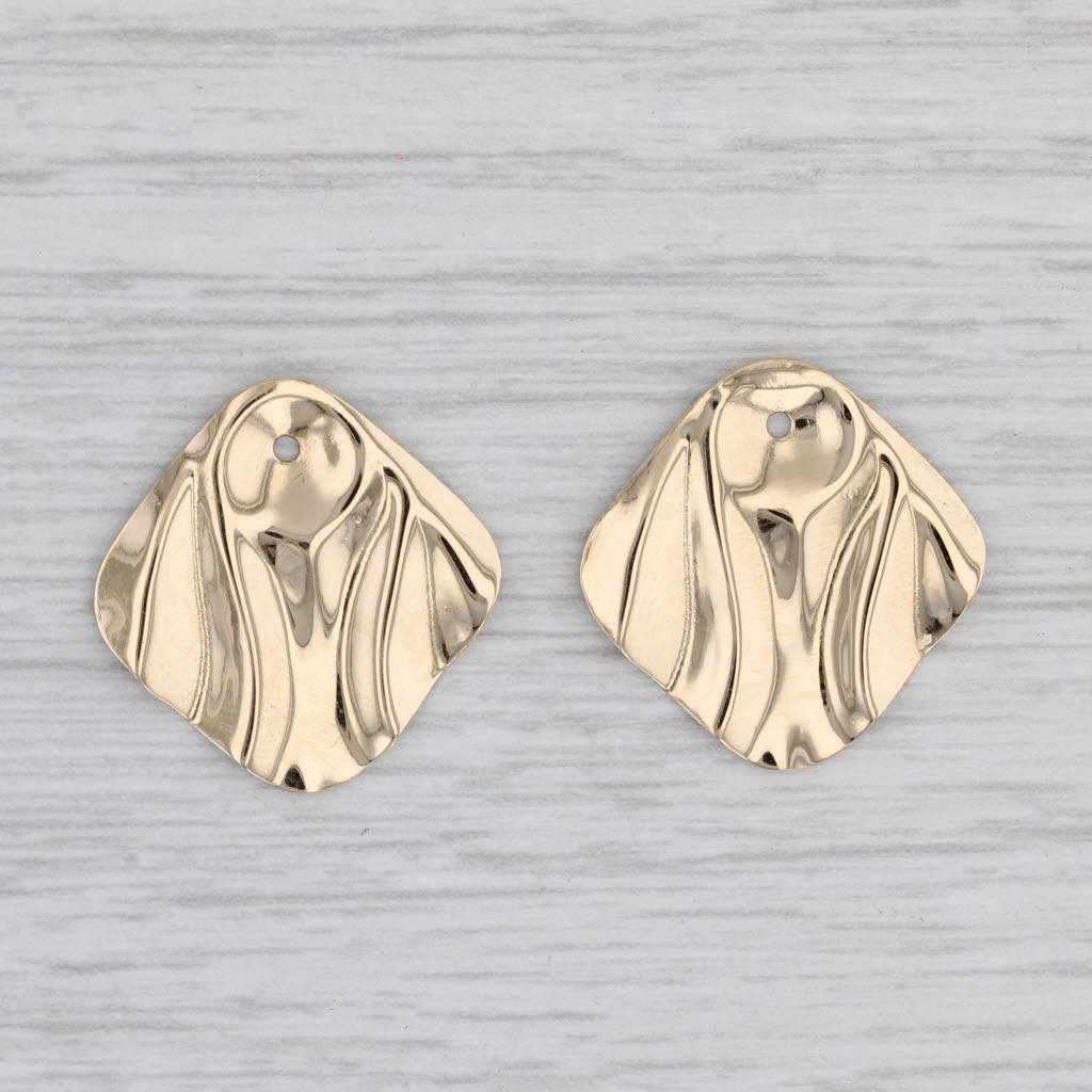 Light Gray Earring Enhancers for Stud Earrings 14k Yellow Gold Drops