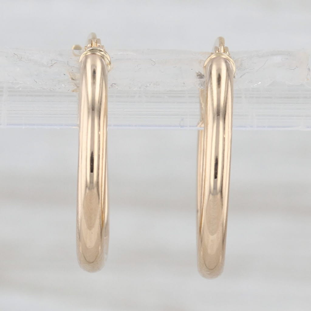 Small Round Hoop Earrings 14k Yellow Gold Snap Top Hoops