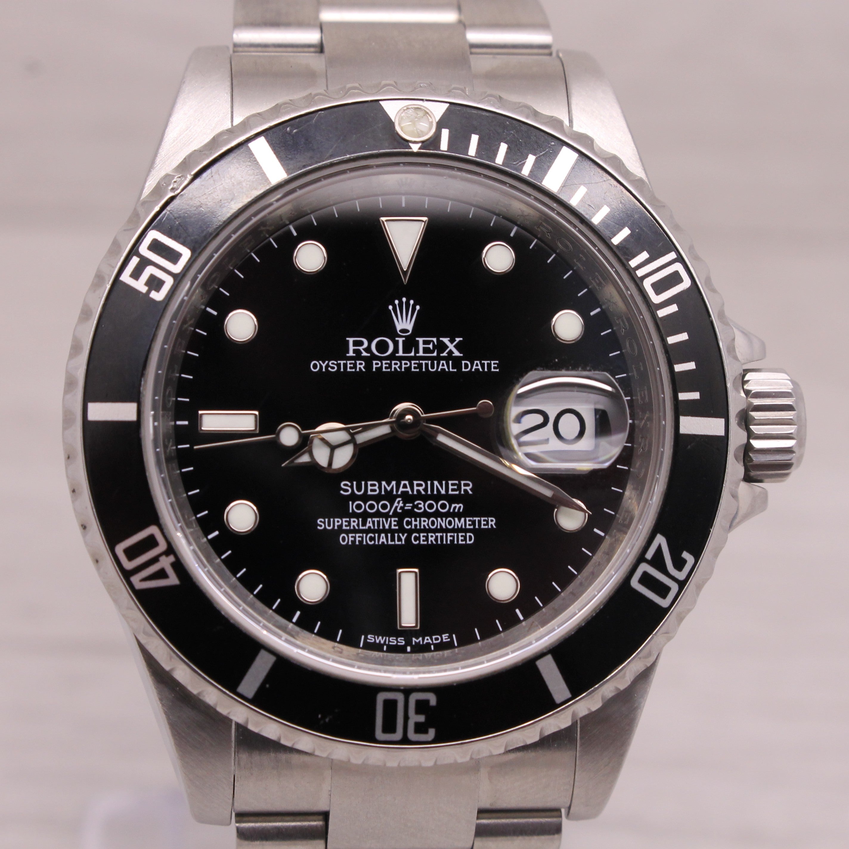 Gray 2008 Rolex Submariner 16610 Stainless Steel Mens Divers Watch "M" Serial Box Tag