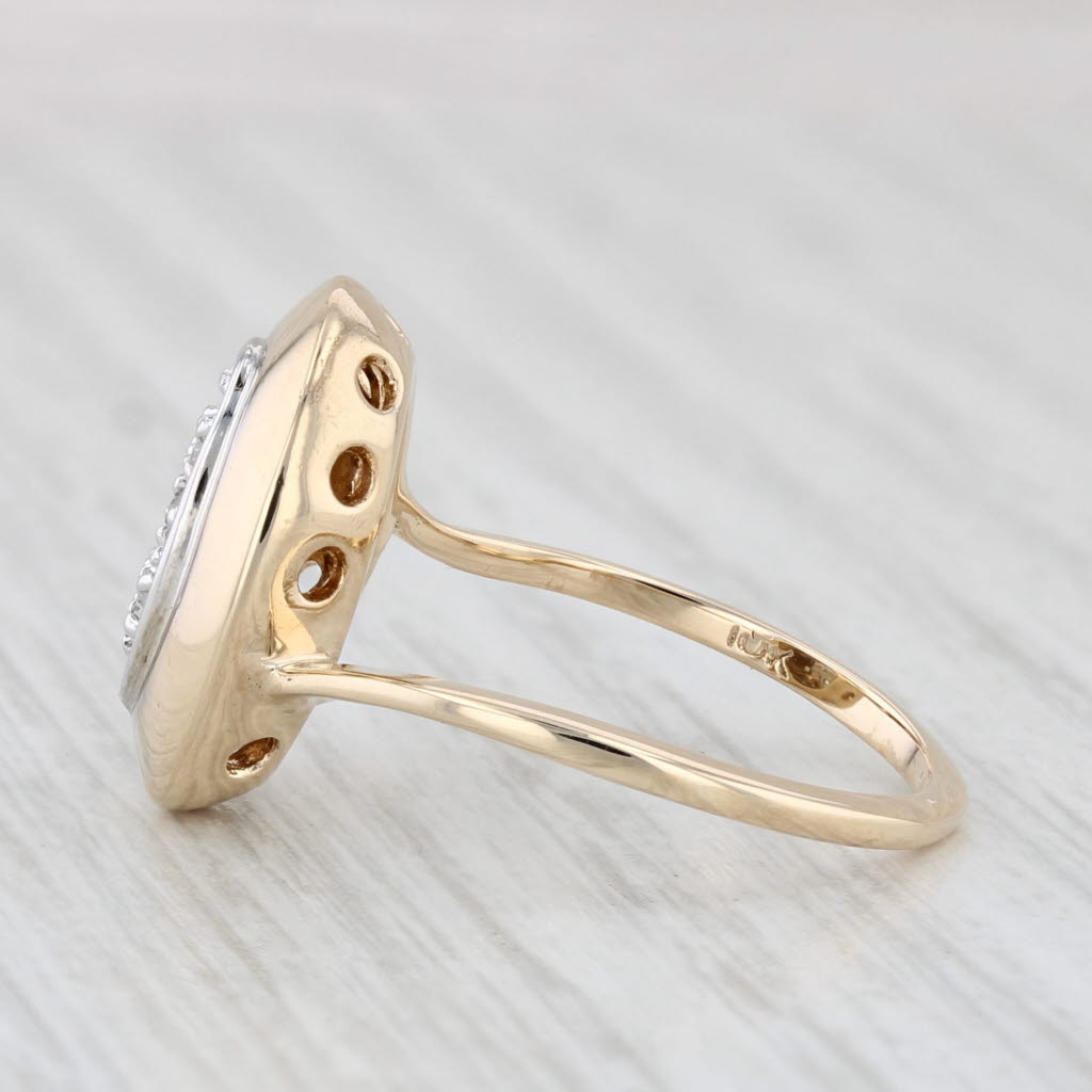 Light Gray Diamond Cluster Ring 10k Yellow Gold Size 7