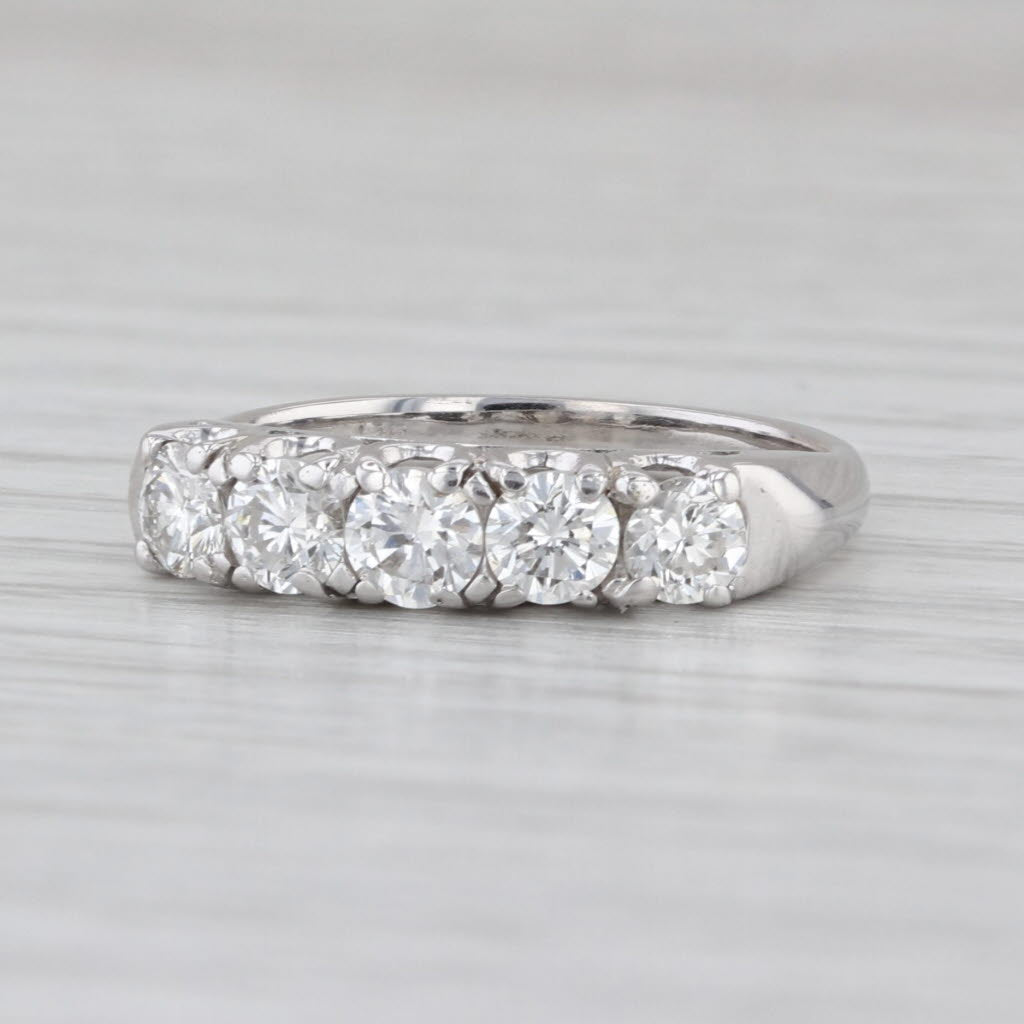 Vintage 1ctw Diamond Ring 14k White Gold Size 6-6.25 Wedding Anniversary Ring