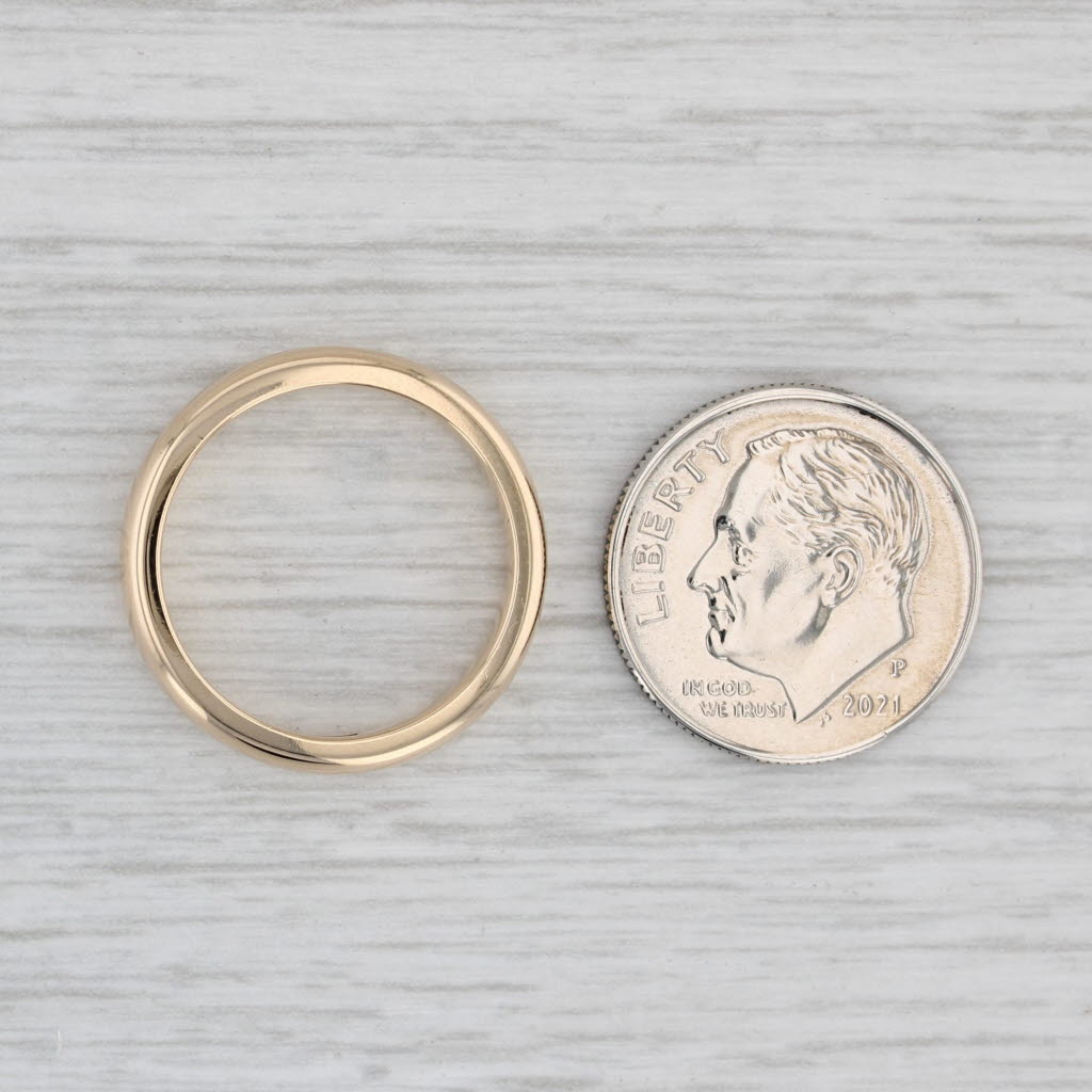 Light Gray Antique Wedding Band 14k Yellow Gold Stackable Ring Size 5.5