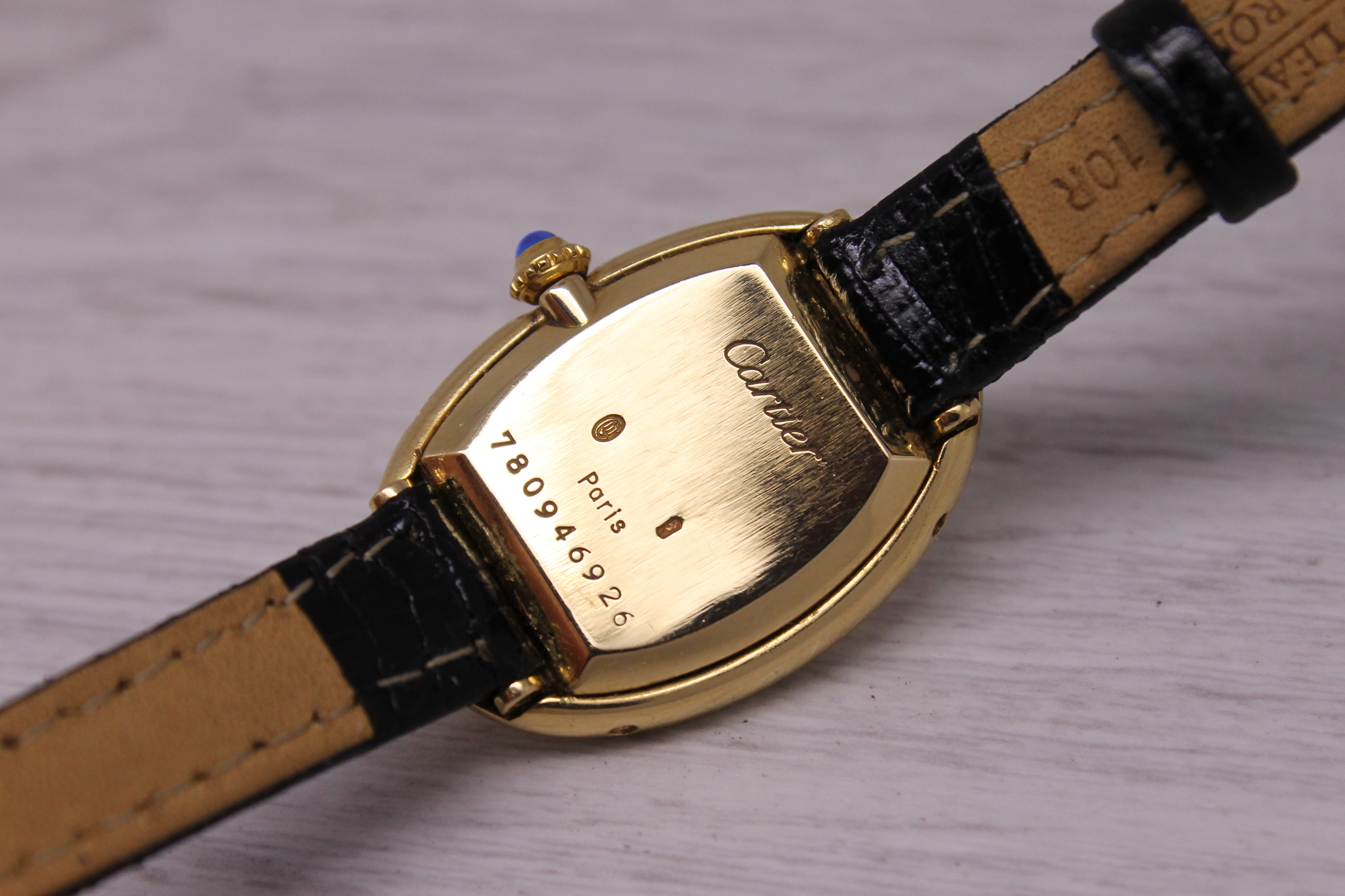 Vintage c.1980's Cartier Baignoire 78094 18k Yellow Gold Paris Manual Wind Watch
