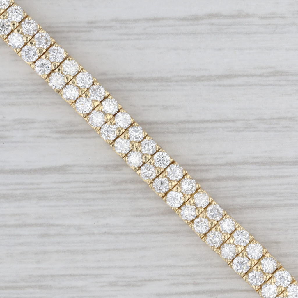Light Gray 2ctw Diamond Tennis Omega Chain Bracelet 18k Yellow Gold 6.5" 5mm