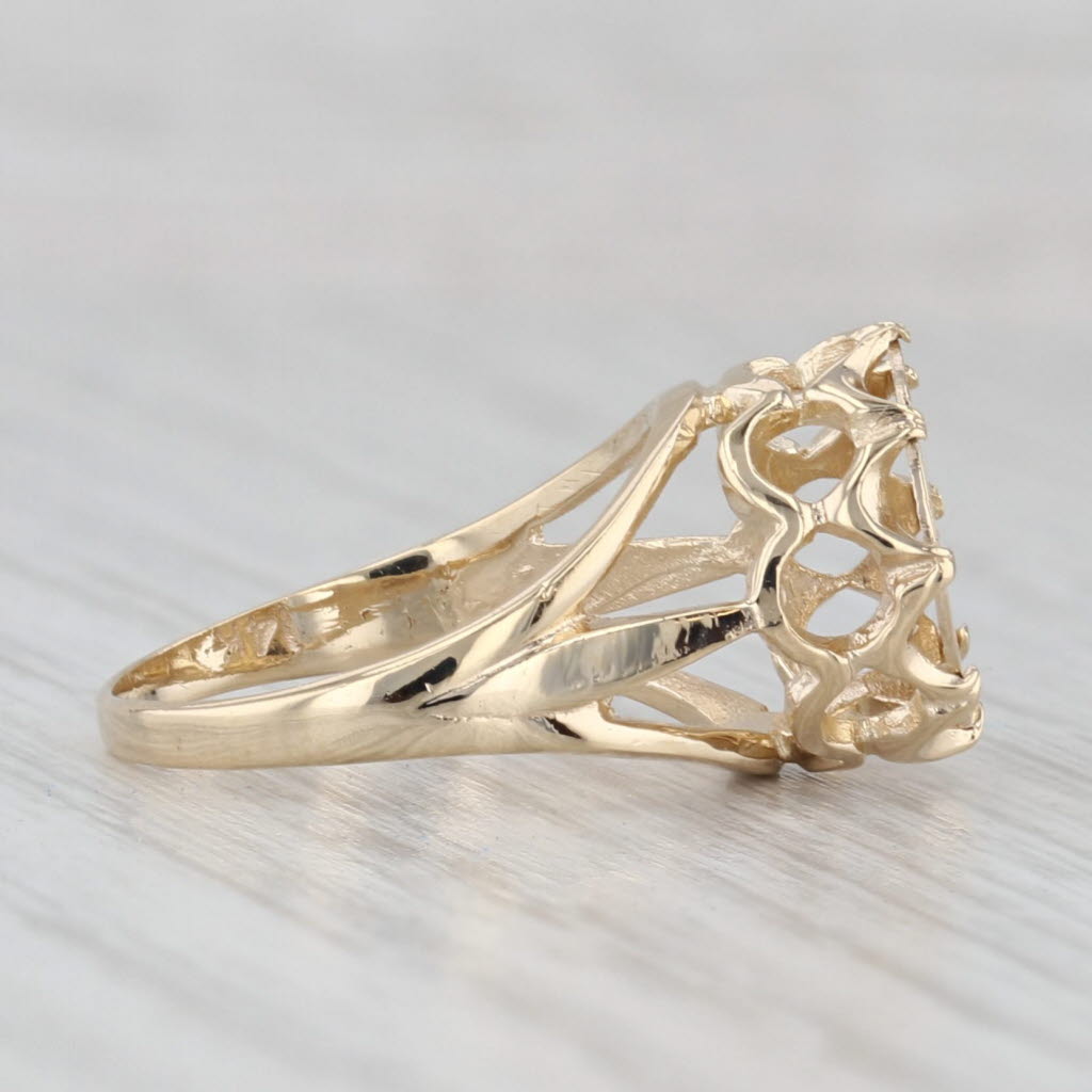 Gemini Twins Zodiac Coin Ring 14k Yellow Gold Size 3.25 Astrology