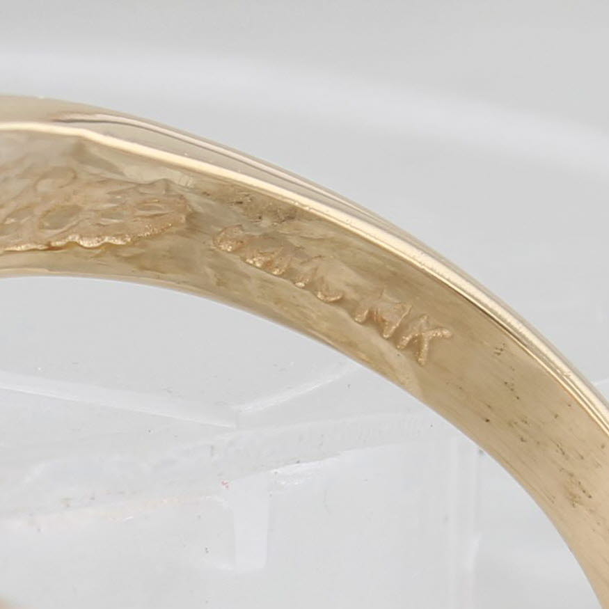 Light Gray 0.86ct Pear Blue Topaz Diamond Ring 14k Yellow Gold Size 7 Contoured V