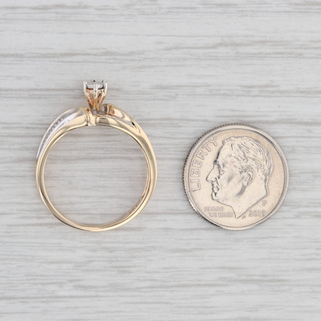 Light Gray Diamond Engagement Style Ring 10k Yellow Gold Size 7